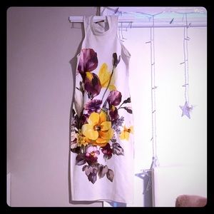 White dress with flowers